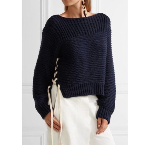 Ulla Johnson Elliot Laceup Chunky Knit 